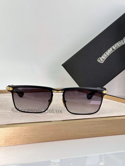 Ochelari de Soare Chrome Hearts You Are Late Gold Noi Full Box [Verificare Colet]