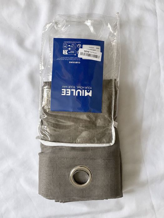 Set 2 perdele voal texturat Miulee gri, 140x225 cm, inele, noi