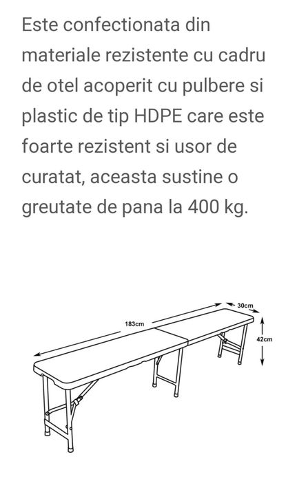 2 banci cu cadru din otel extensibile