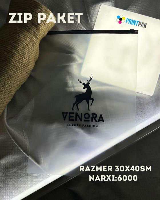 Paketlarga 50 donadan boshlab logo urib beramiz