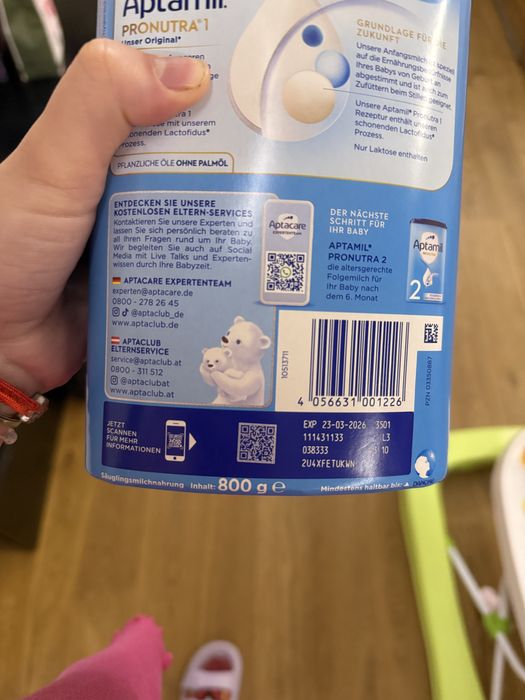 Продавам адаптирано мляко APTAMIL PRONUTRA 1