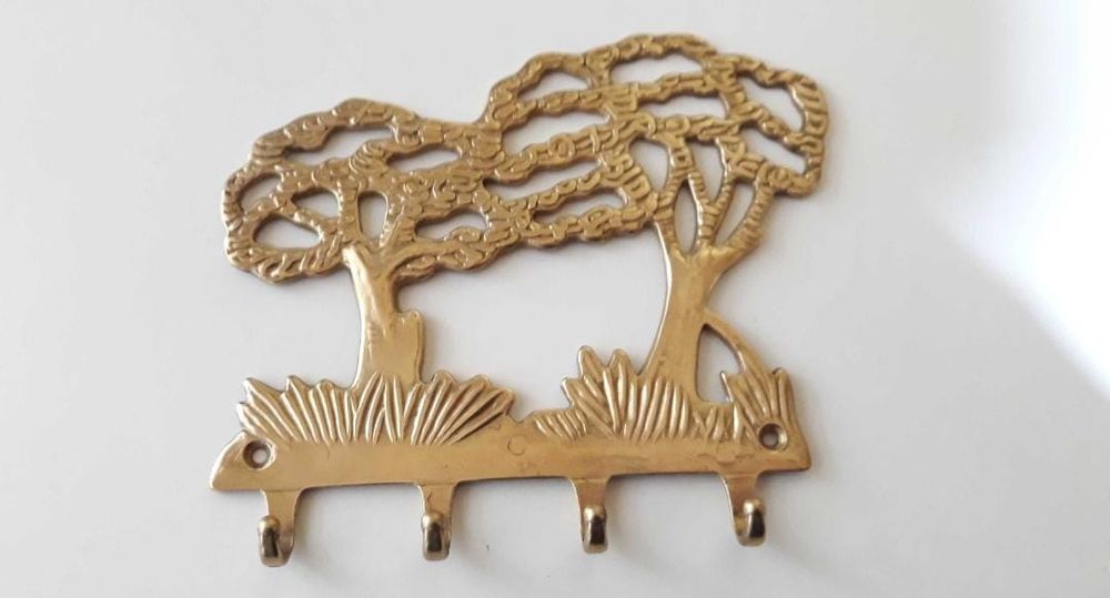 Cuier chei din bronz , model copaci