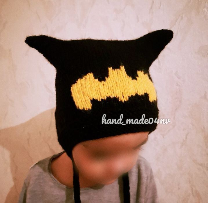 Чепчик "бэтмен" ручная работа