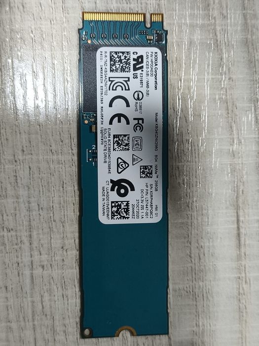 Продаётся SSD KIOXIA 256GB NVMe M.2 в хорошем рабочем состоянии.