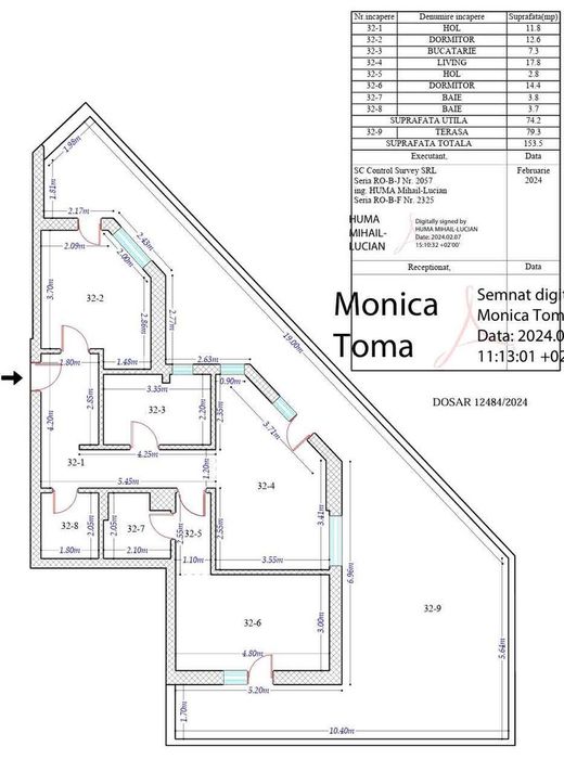 3 camere mobilat | 75mp + 80mp terasa | +parcare | Proprietar