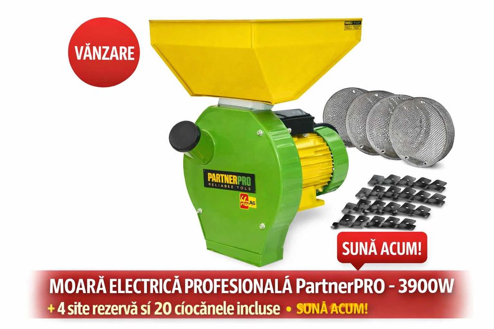 Moara electrica 240 Kg/h , 3900W, PartnerPRO