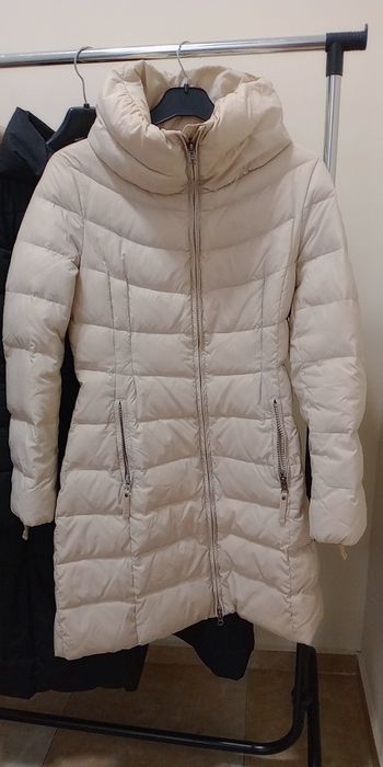 Дамско дълго Черно яке, бежаво Benetton