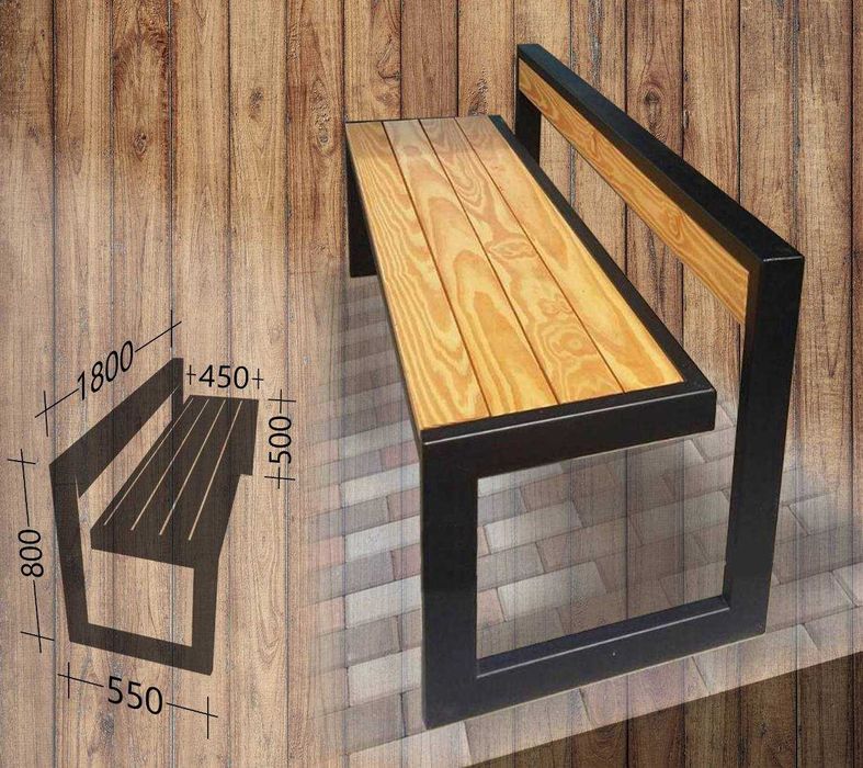 Скамейки без спинки с спинки Лофт Урна