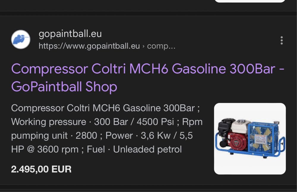 Compresor cu motor termic Coltri MCH-6 300bar