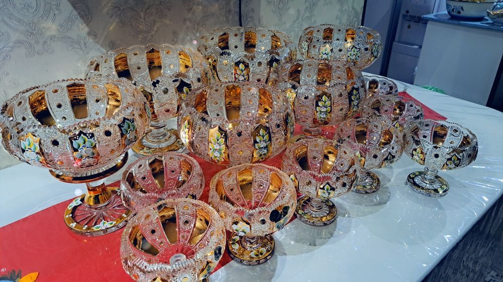 Чехословакия богема хрусталь вазы 14 штук новый