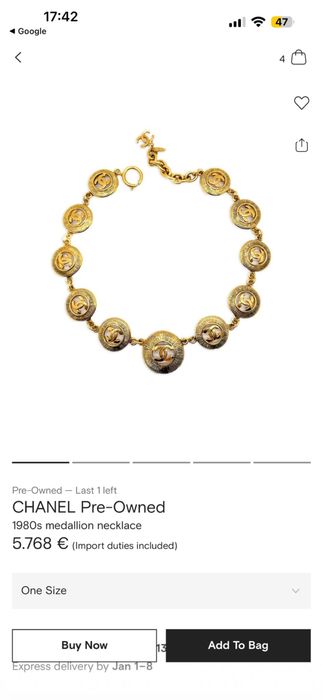 Colier / lanț vintage Chanel logo anii 80