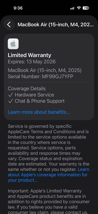 MacBook Air 15" M4 Chip 10-CPU, 10-GPU, 16GB RAM, 256SSD В ГАРАНЦИЯ