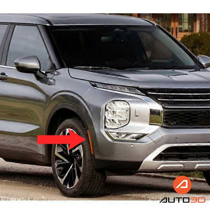 Черни заместители светлоотразители предна броня Mitsubishi Outlander