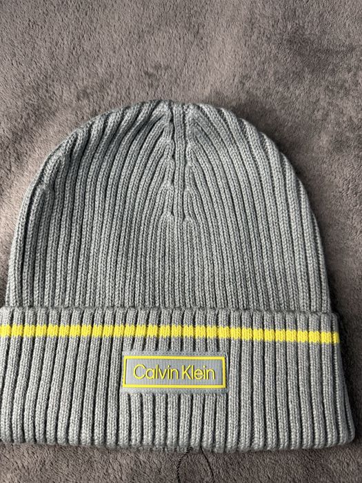 Calvin Klein Patch Rib beanie caciula unisex gri marime OS noua