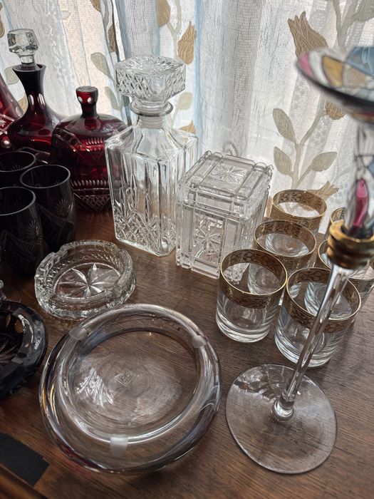 Set pahare rubin si cristal