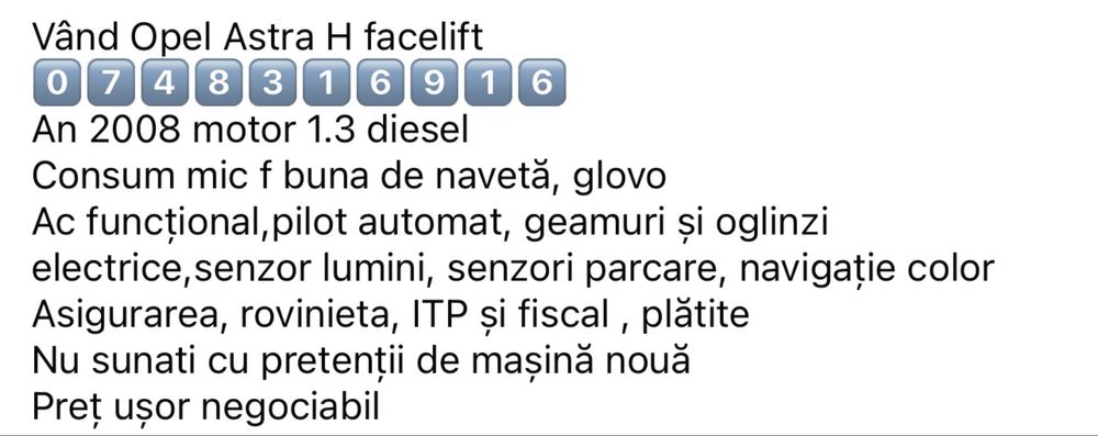 Opel Astra H 2008 Mașina Familiei