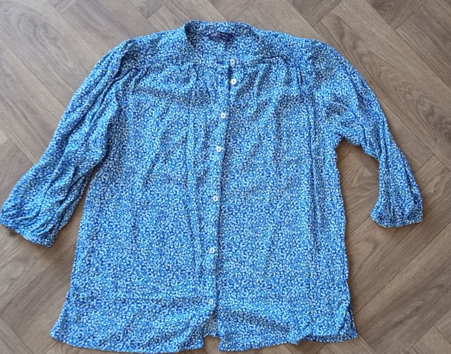 Дамска синя риза  на цветя Marks & Spencer (M&S Collection) / Размер UK 10 (S/M)