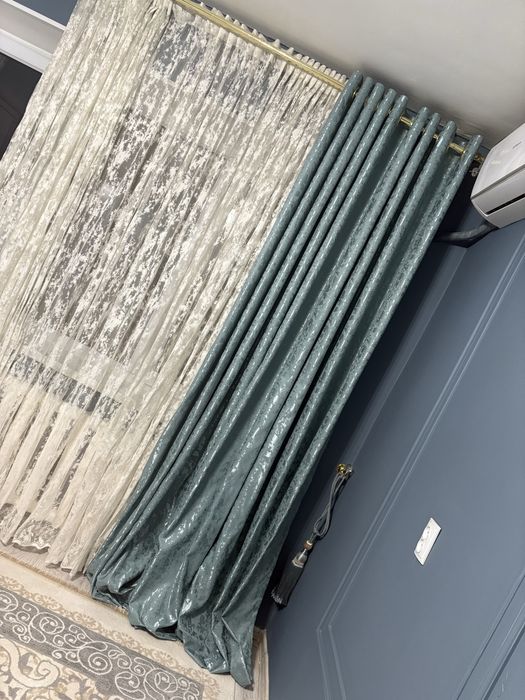 Шторы и тлюль с карнизом