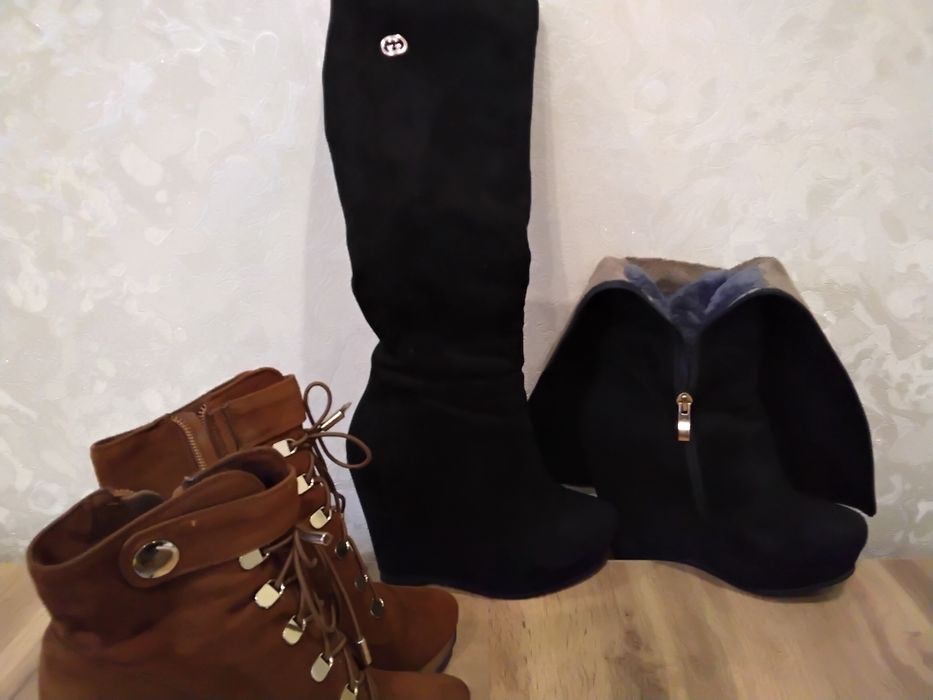 Продам сапожки замша,35 размера