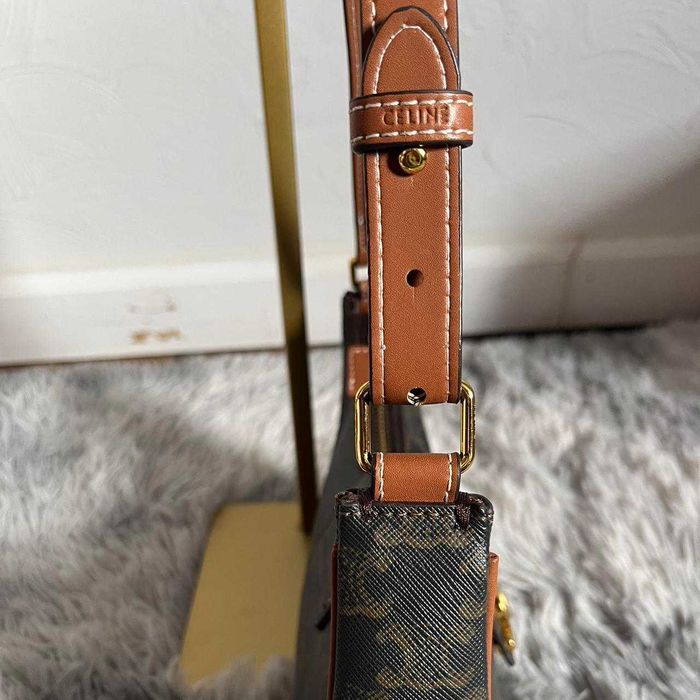 Geantă Celine Ava Triomphe Monogram, Piele Maro