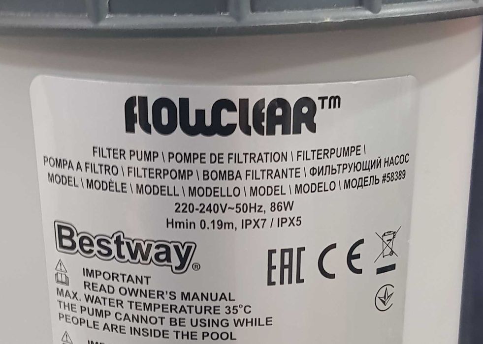 Pompa de recirculare cu filtru de hartie Bestway 58389- 5678 l/ora
