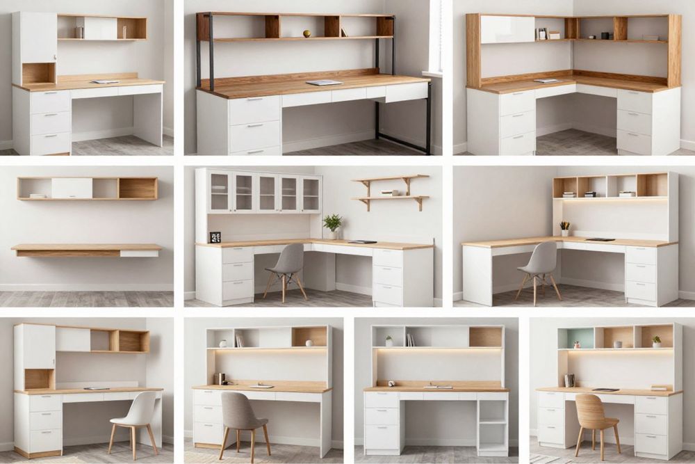 Zamonaviy kompyuter stoli + polkali shkaf | Ofis va uy uchun.