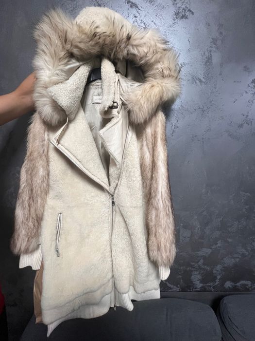 Палто от естествени кожа и пух