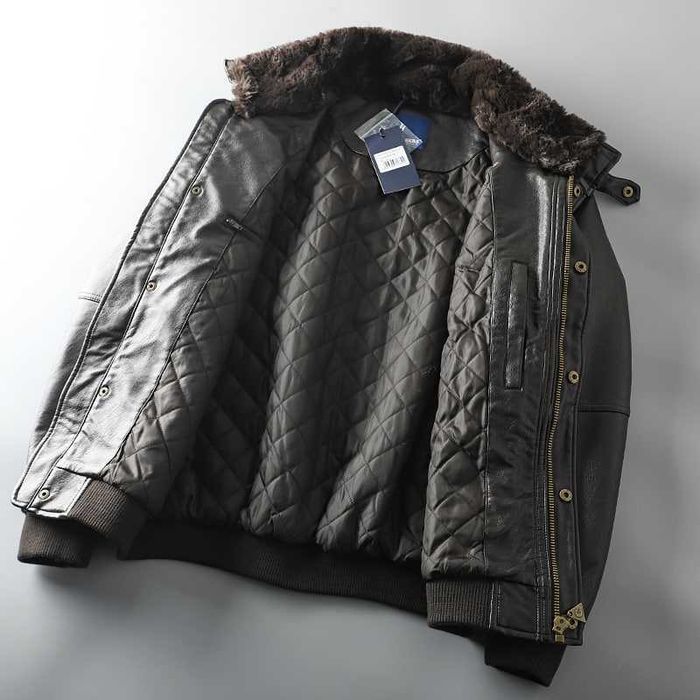 Кожаная куртка, мужская Carrera Marrone со стеганым подкладом