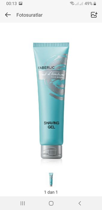 Faberlic soqol olishdan oldin va k.n ishlatiladigan gel va penalar