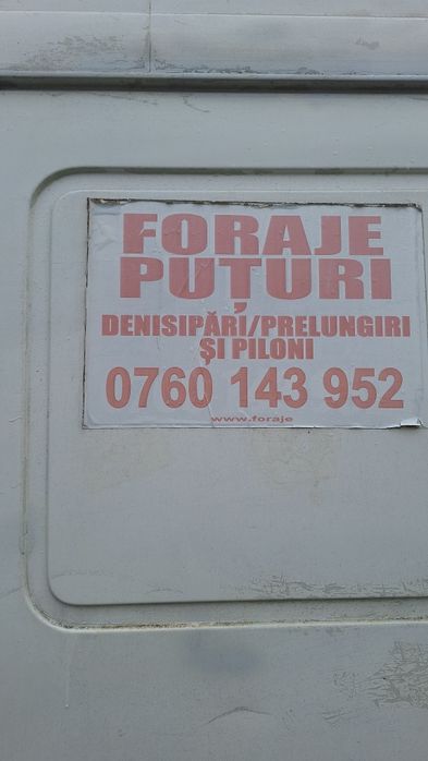 Foraje puțuri apa prelungirii denisipări și piloni