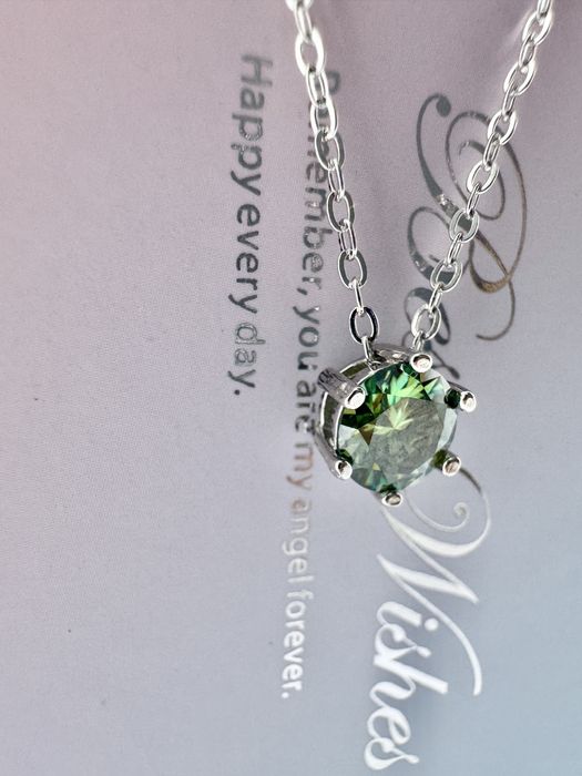 Сребърно колие с мойсанит (Диамант) 1 карат