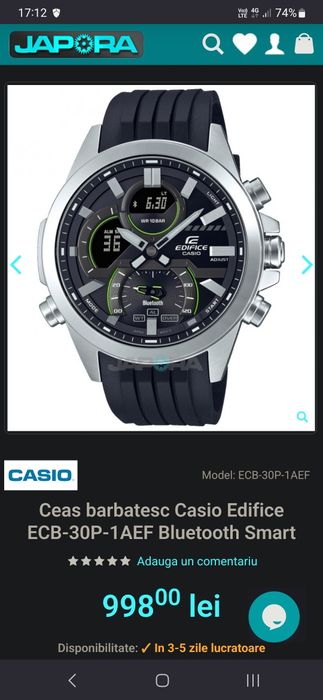 Casio Edifice ECB-30P-1AEF Bluetooth Smart