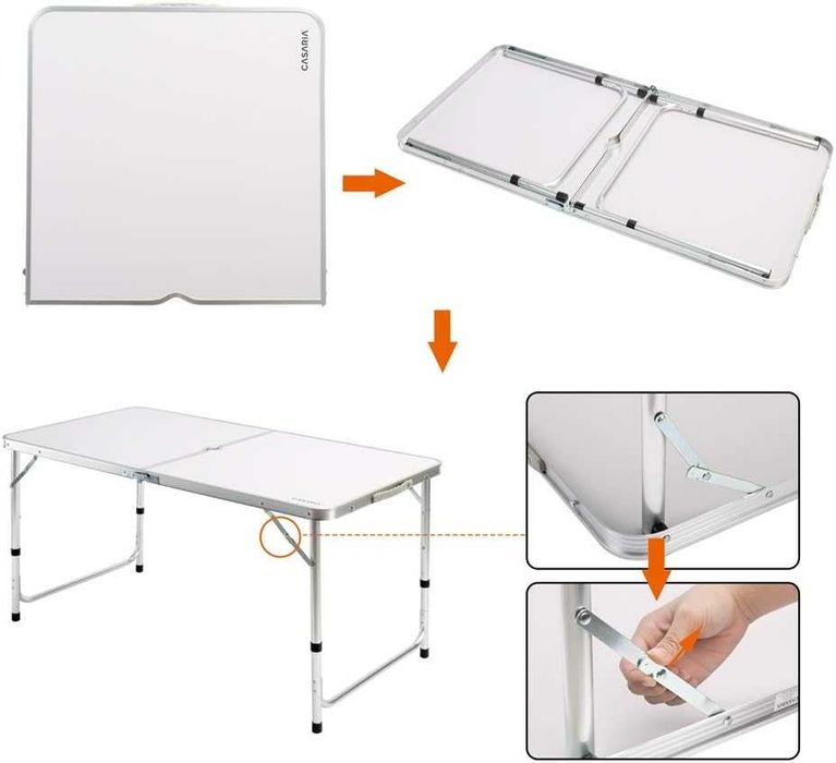 Преносима Алуминиева маса WerkBull с 4 стола в куфар 2 модела