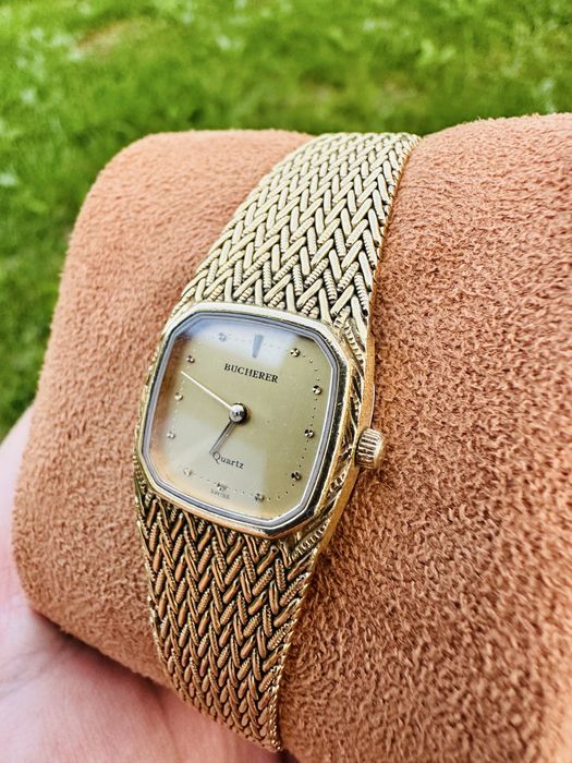 Ceas dama original Bucherer Swiss Gold Tone Wrist Watch