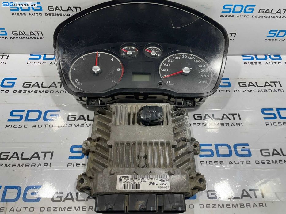 Kit Pornire ECU Calculator Motor Siemens Ceas Ceasuri Bord Chei Cheie CIP Imobilizator Ford Focus 2 1.8 TDCI 2004 - 2010 Cod 4M51-12A650-JL 5WS40303K [L4215] [L4216]