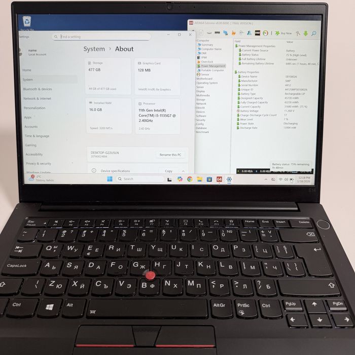 Lenovo ThinkPad E14 Gen 2/14” IPS/i5-1135G7/16GB RAM/512GB/Iris Xe