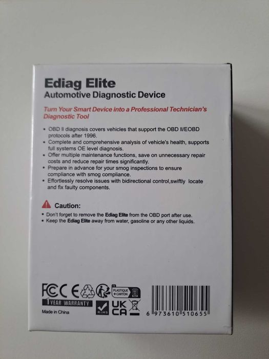 Tester Diagnoză Auto Profesional EDIAG ELITE 2026 -UPDATE PE VIAȚĂ- 15+ Functii Service