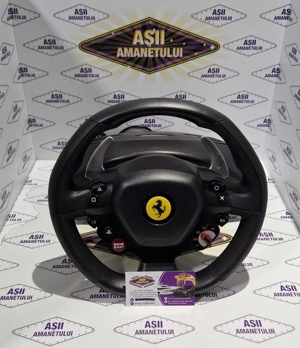 Asii Amanetului - Volan de gaming cu pedalier Thrustmaster T80 Ferrari 488 GTB Edition la cutie