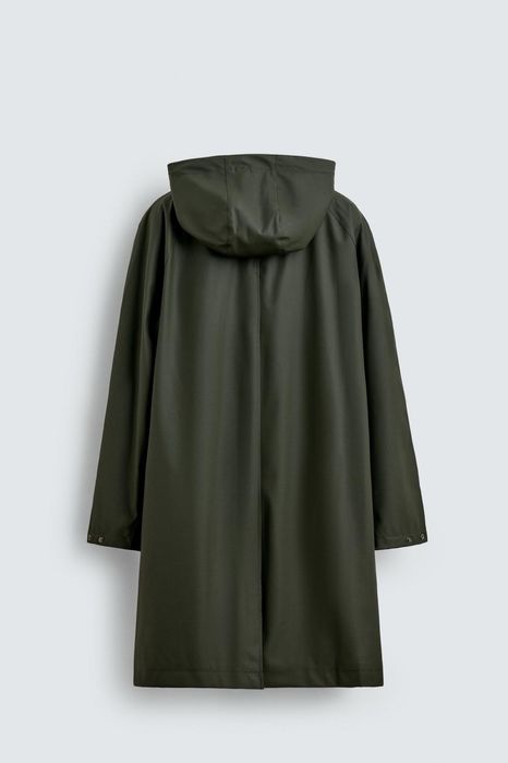 Прорезиненная парка с капюшоном