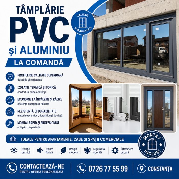 Ferestre și Uși Termopan PVC | Geam Tripan | Montaj Profesional