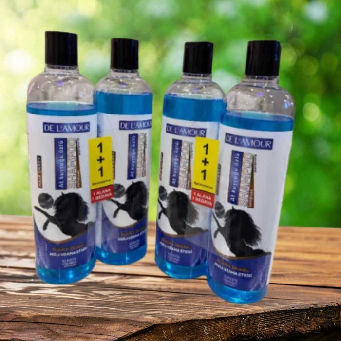 1+1  Конски шампоан De L'Amour За бърз растеж на гъста и здрава коса!