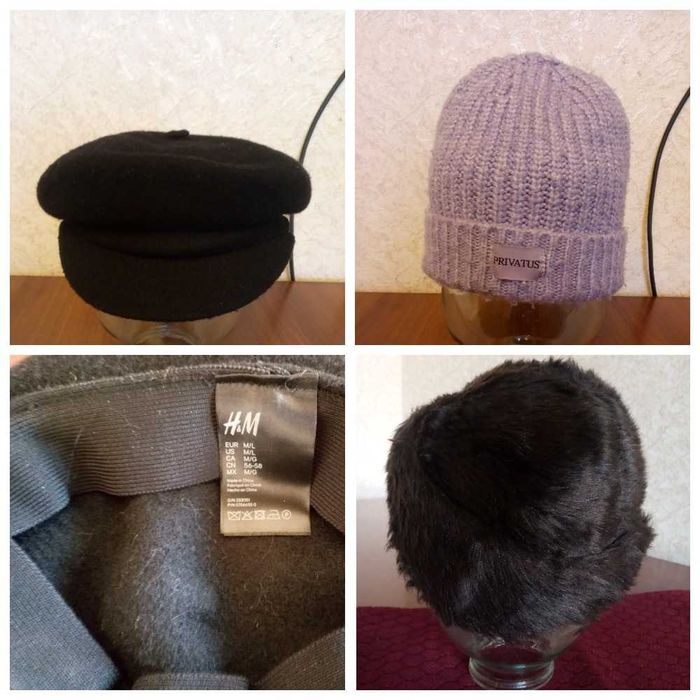 Женская шапка берет фирменная H&M 30 тыс простые 10тыс