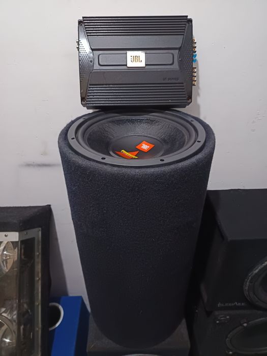 Pachet statie amplificator mono Subwoofer jbl audio 12  inch bass auto masina  made in usa tub xxl tun