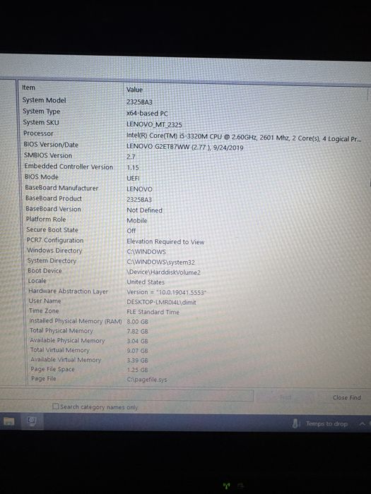 Lenovo x230 8gb ram 250 ssd samsung