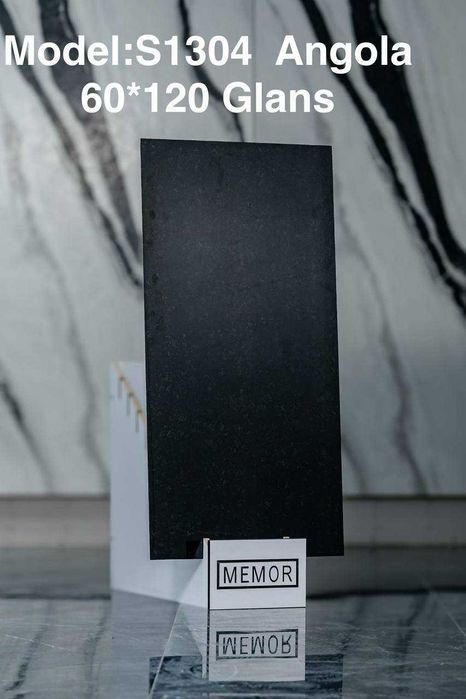 60*120 keramogranit kafel glansviy (qora rangda)