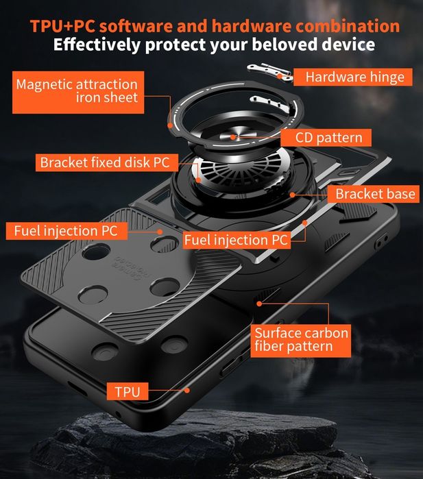 Honor Magic 8 Lite / RUGGED MAGSAFE Удароустойчив кейс с пръстен