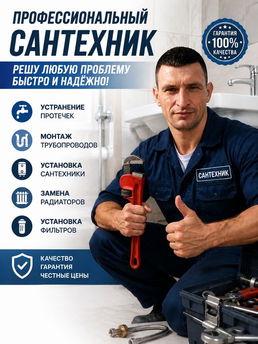 Сантехник 24/7 срочный выезд