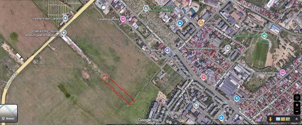 Teren intravilan Buzau 6410 mp acces Bazalt/Veteranilor