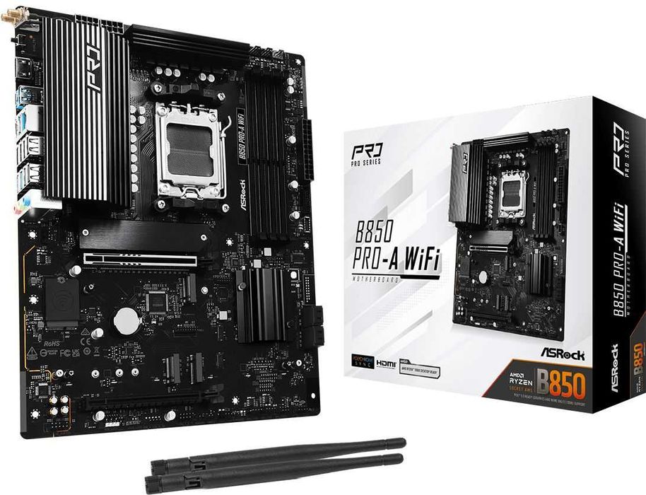 Процесор Ryzen 7 7800X3D, дъно ASrock B850 Pro-A WiFi, охладите DeepCool АК 500 Digital SE