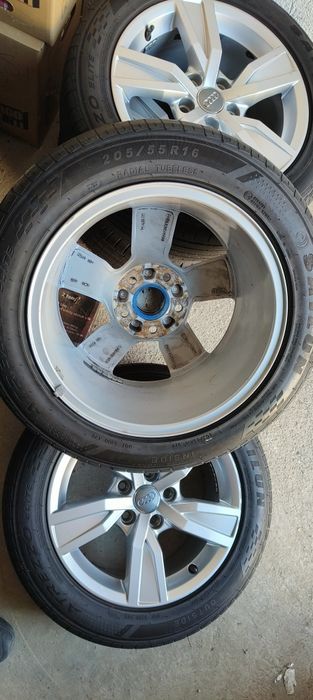 Roti Audi originale complete, jante R16 si anvelope vara